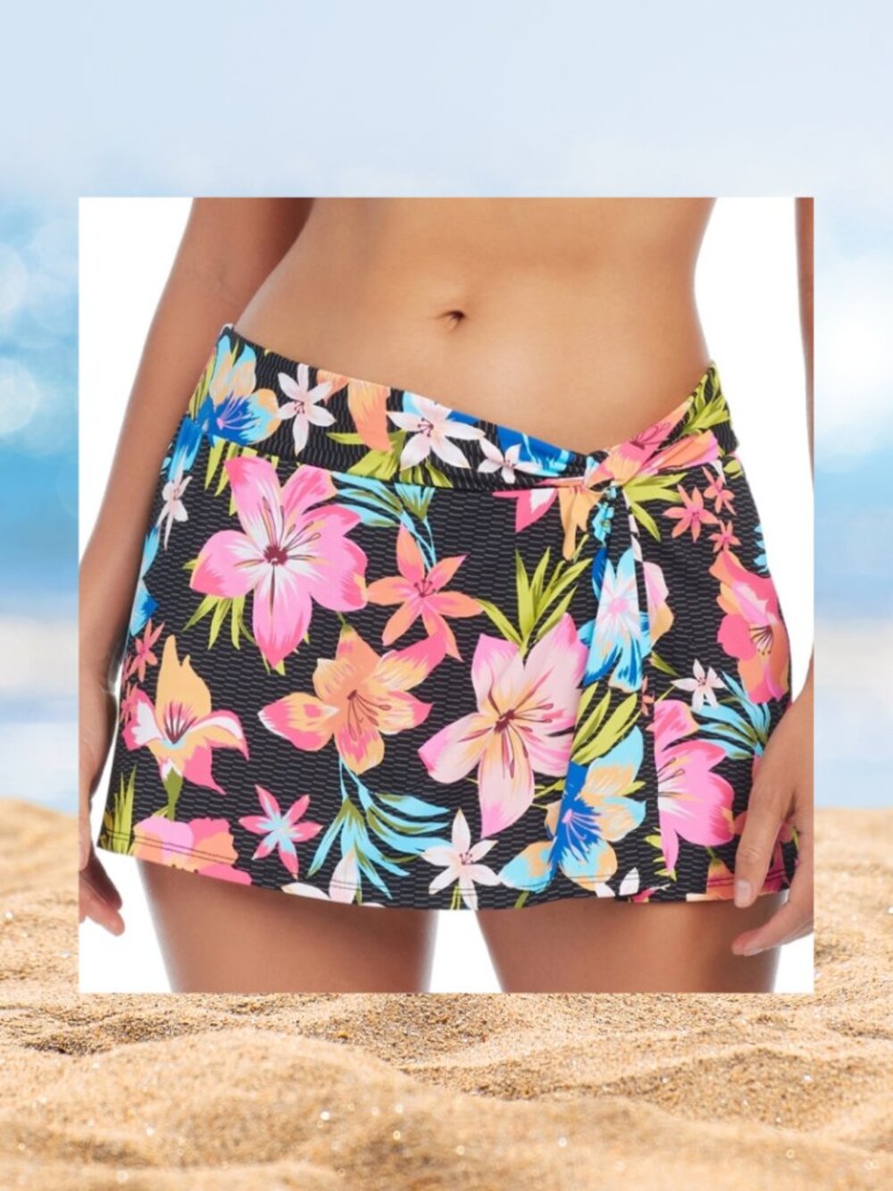 Bleu by Rod Beattie Sweet Escape Draped Swim Skirt NWT Sz 18W